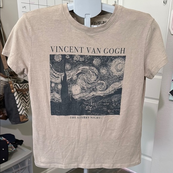 Fifth Sun Beige Cotton Blend Tee - Picture 1 of 5